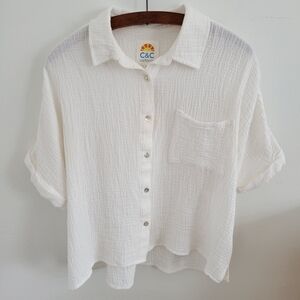 C&C California White Button Down Shirt